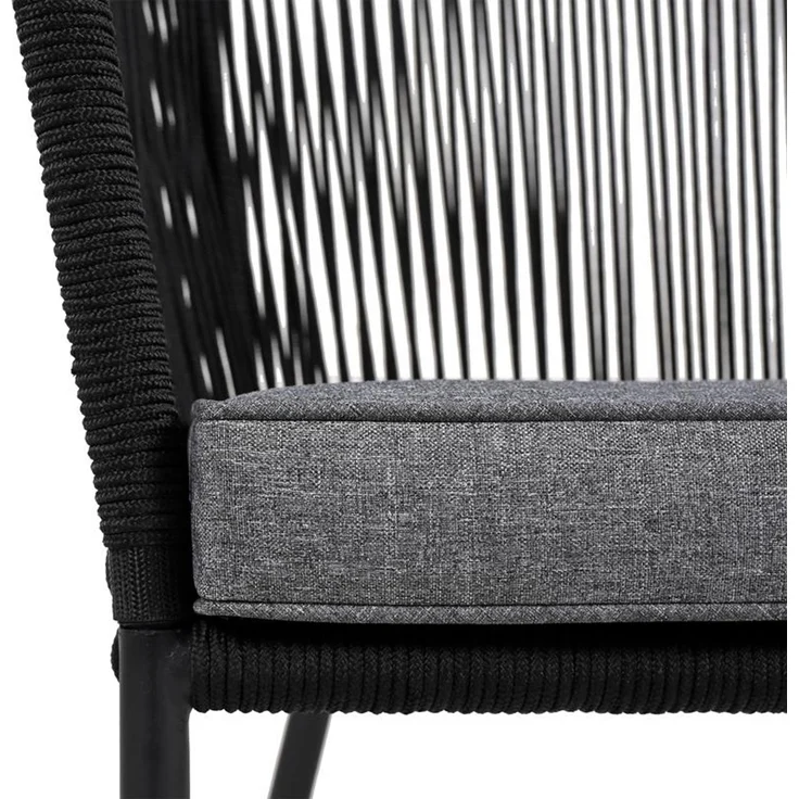 Balkonset Gartenset Bistro Set Gartenmöbel Set Outdoor Rope Sitzgruppe Schwarz – Bild 10