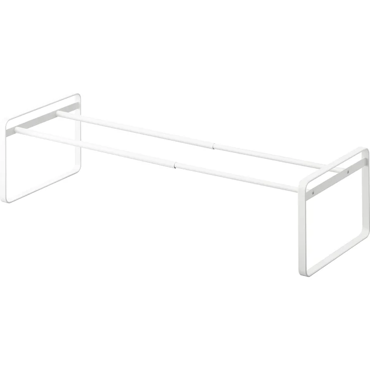 Yamazaki Schuhregal "Frame" aus Metall, ausziehbar 40-70 x 17 x 25 cm, Schuhständer, platzsparend, Schuhablage, ausziehbar von 40 bis 70cm,erweiterbar, weiß – Bild 6
