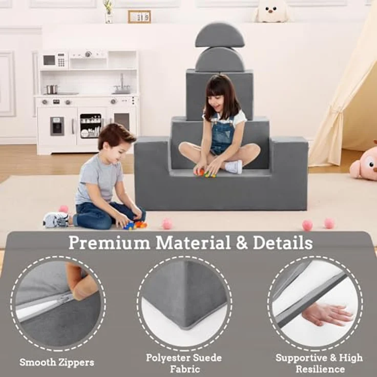 GarveeLife Kinderbett, Schlafsofa, ausziehbar mit 6 Modulen, Futon, faltbar, Möbel für Kinderzimmer, Schlafzimmer, Spielzimmer – Bild 4