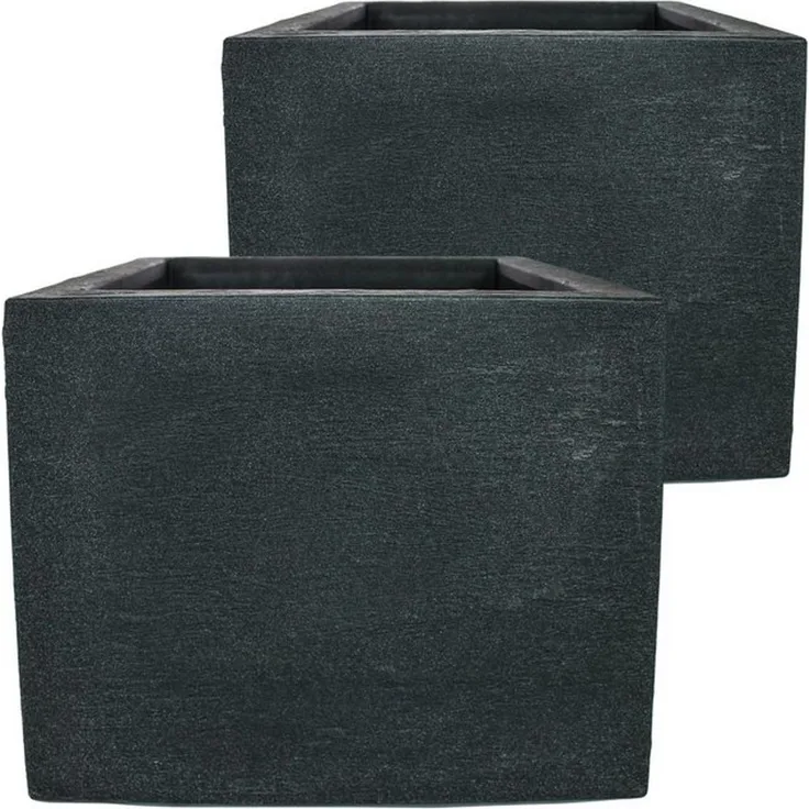 Centi Pflanzkübel Blumenkübel anthrazit wetterfest robust 60cm (2er-Set)