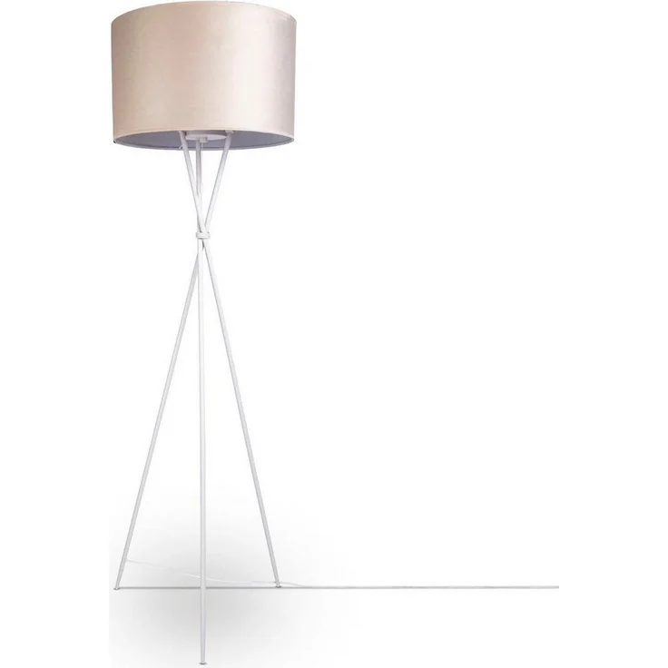 Paco Home Stehlampe Kate uni Color, ohne Leuchtmittel, Wohnzimmer Dreibein Standleuchte Velour Höhe 177,5cm Filigran E27 – Bild 1