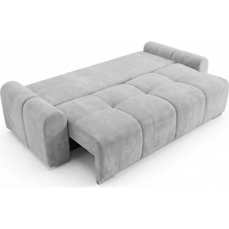 Schlafsofa Fluffy mit Schlaffunktion und Bettkasten - Bonellfederkern, Chenille-Bezug, große Liegefläche 195x145 cm, modernes Polstersofa & Bettsofa, weich & voluminös Sofa (Grau (Vibe 86)) – Bild 3