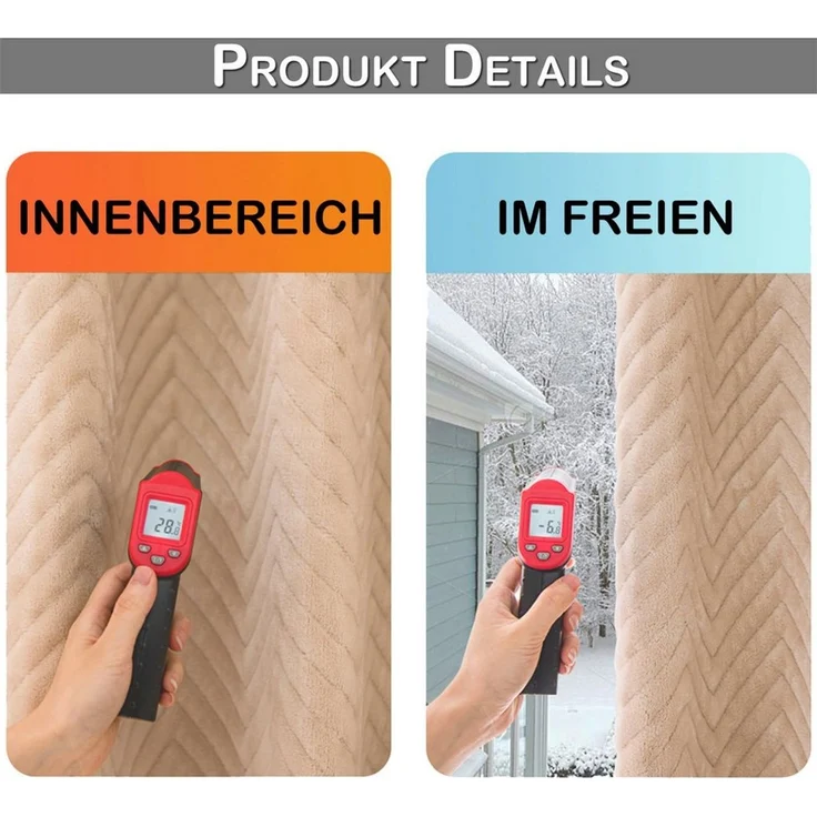 Sunicol Gardine Plüsch Thermovorhang Blickdichte Kälteschutz Wärmeisolierend (2 St), Doppellagige Gardinen für Wohnzimmer Schlafzimmer – Bild 3