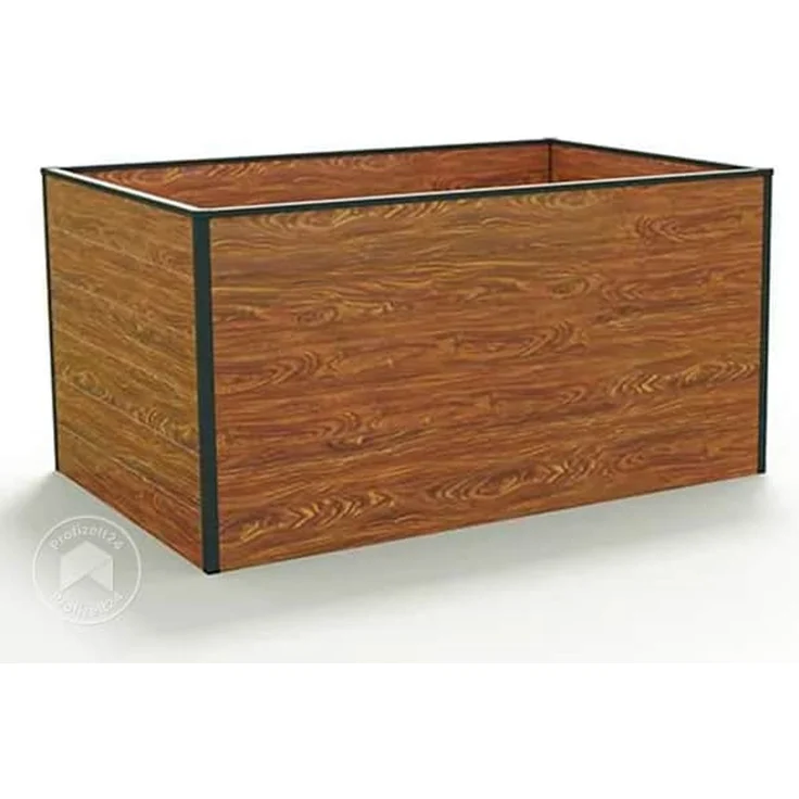 GFP Hochbeet Kräuter-Gemüse-Beet Aluminium CHRISTINA - 150x99x77cm - Holzoptik – Bild 2