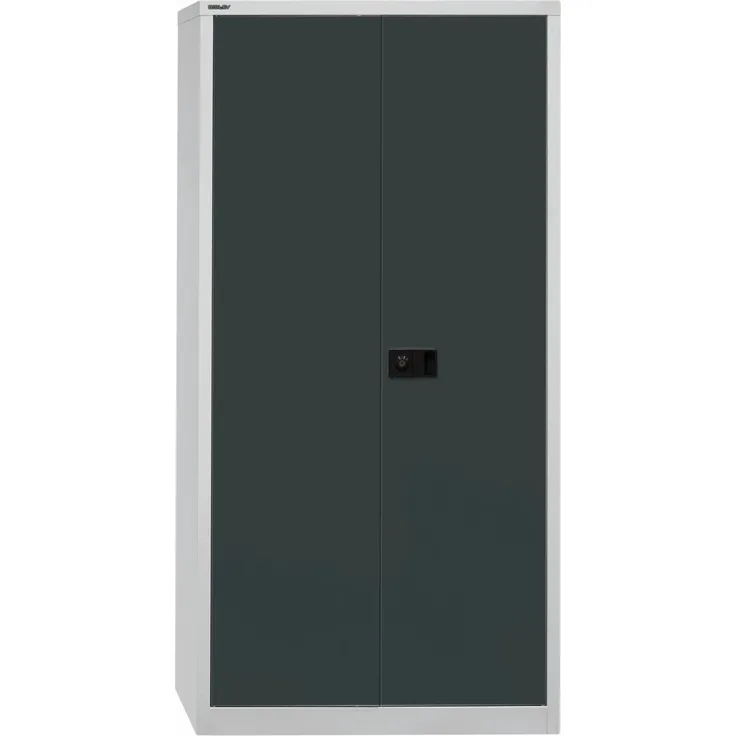 Bisley 'Universal' Flügeltürenschrank, Anthrazit / Lichtgrau, 195 x 40 x 60 cm, Garderobeneinsatz