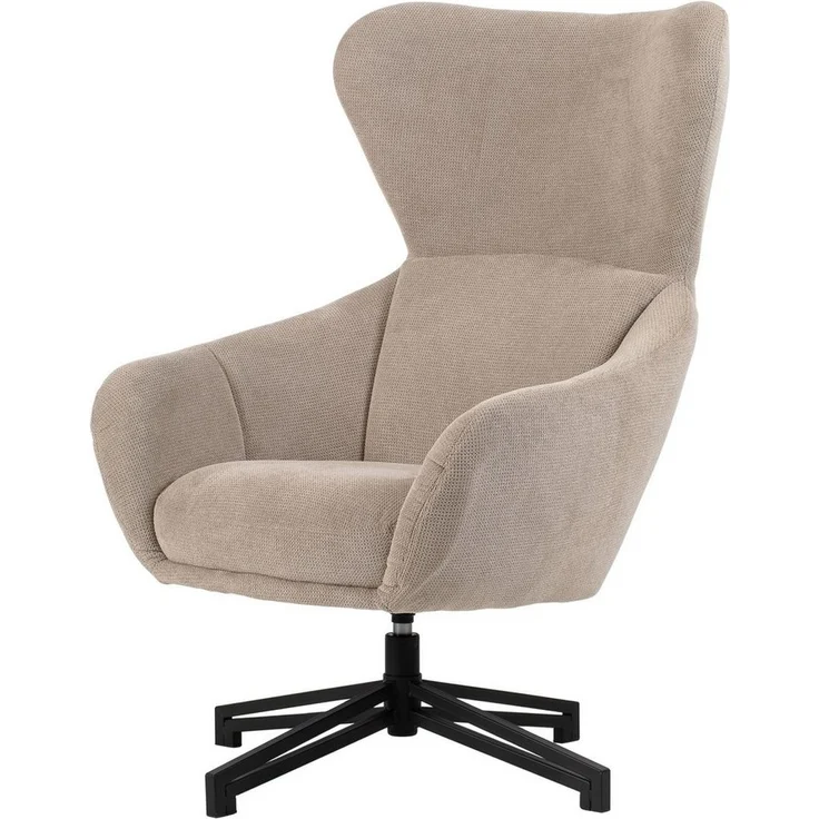 bene living Ohrensessel Marconia - drehbar - beige (1-St), durchgehende Arm- und Rückenlehne - stabiles Metall-Gestell – Bild 1