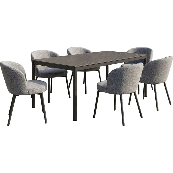 KAWOLA Gartenmöbel Set INDUS 7-tlg. Aluminium grau x x cm – Bild 3