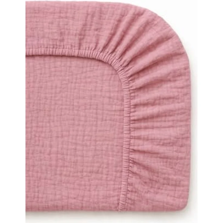 Wickelauflagenbezug 100% Baumwolle Musselin Bezug für Wickelauflage 85x75 und 75x75 cm – weicher Wickeauflagenüberzug, atmungsaktiv & waschbar ROSA – Bild 7