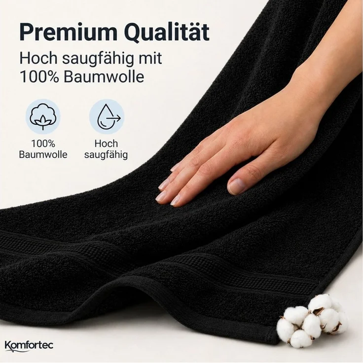 Komfortec Gästehandtücher Set aus 100% Baumwolle, (12-St) – Bild 2