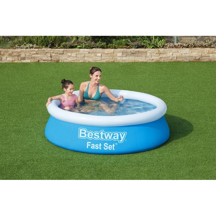 Bestway Fast Set Aufblasbarer Swimmingpool Rund 244x66 cm – Bild 2