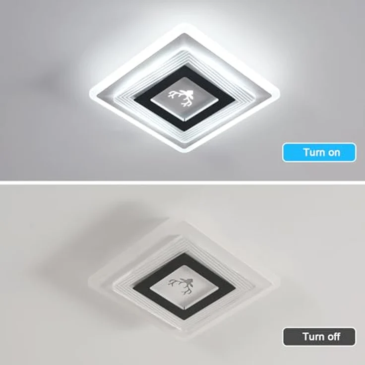 Goeco LED Deckenleuchte Moderne, 22W Deckenlampe Schwarz 6500K Kaltweißes Licht, Quadrat LED Deckenbeleuchtung aus Aluminium für Schlafzimmer, Wohnzimmer, Küche, Flur – Bild 8