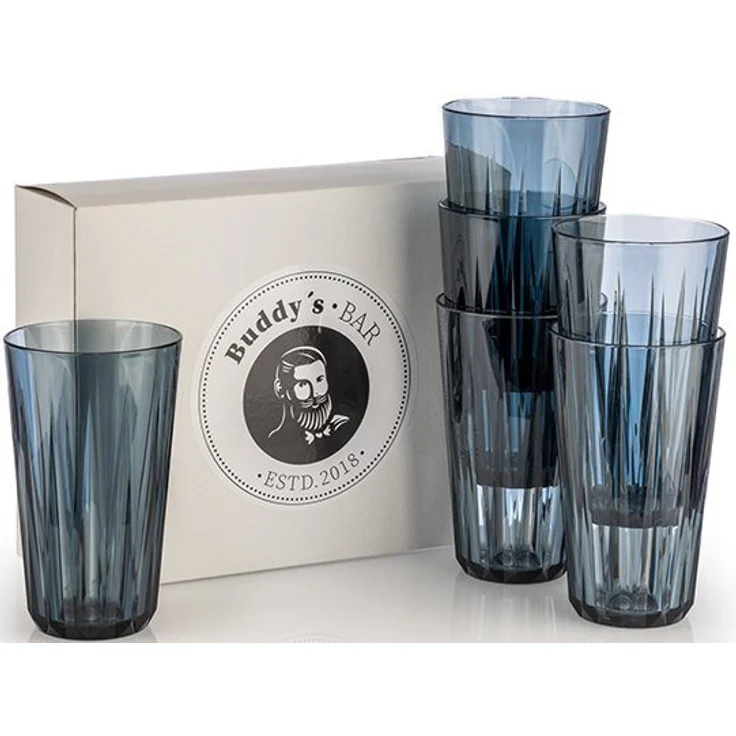 Buddy's Becher Buddy´s Bar, Kunststoff, 6er Set, Tritan Kunststoff, Kristallglas-Optik, wiederverwendbar – Bild 1