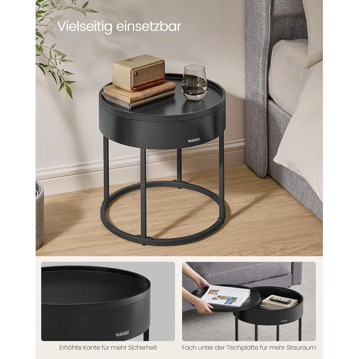 VASAGLE Couchtisch (Set, 2er Set), Beistelltisch für Wohnzimmer, Satztisch, versteckter Stauraum – Bild 5