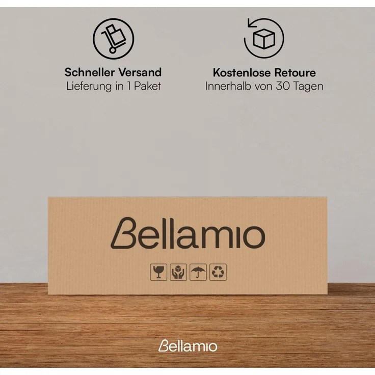 Bellamio 'Ais' Mehrzweckschrank, Eichenoptik, 110x33x60 cm, kleiner Aktenschrank mit 3 Fächern, Hängeschrank mit Push-to-open – Bild 8