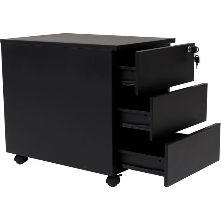 Schreibtisch und Stahl Rollcontainer, 3 Schübe, Buche, 200x80x75 cm – Bild 6