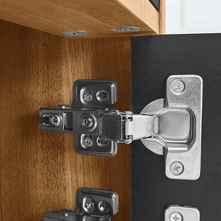 Abrihome TV Schrank mit 4 Türen, Schwarz, 47x38x170 cm – Bild 5