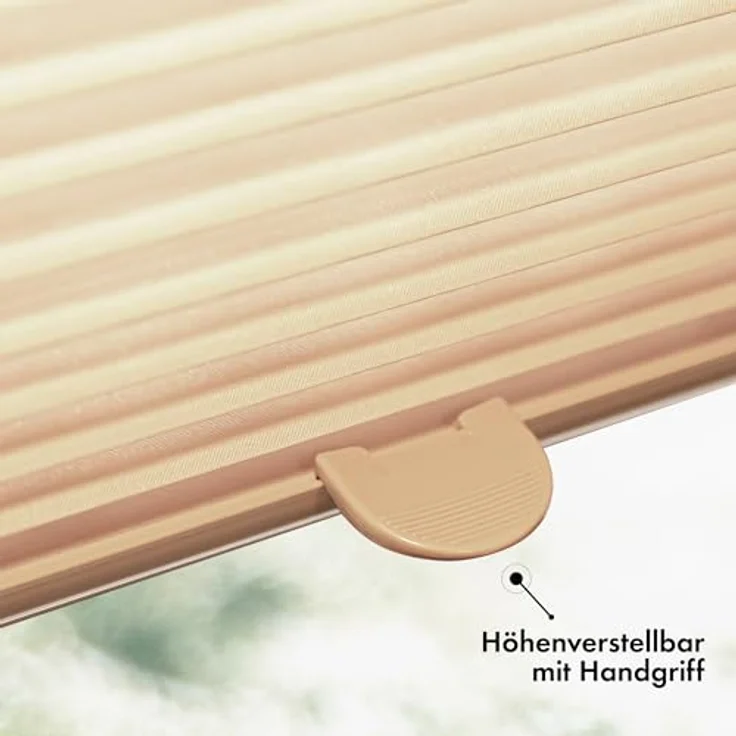 Sonello Plissee Klemmfix 100cm x 200cm, Beige, Faltrollo ohne Bohren, blickdicht, Sicht- und Sonnenschutz für Tür & Fenster – Bild 4