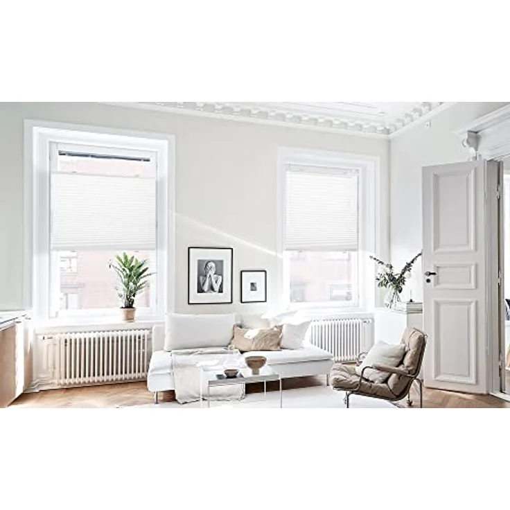 bobodeco Plissee ohne Bohren Klemmfix Faltrollo Jalousie Weiß 80x130 cm (BxH), Plisseerollo Sichtschutz und Sonnenschutz Blickdicht Easyfix lichtdurchlässig Rollo für Fenster & Tür – Bild 9