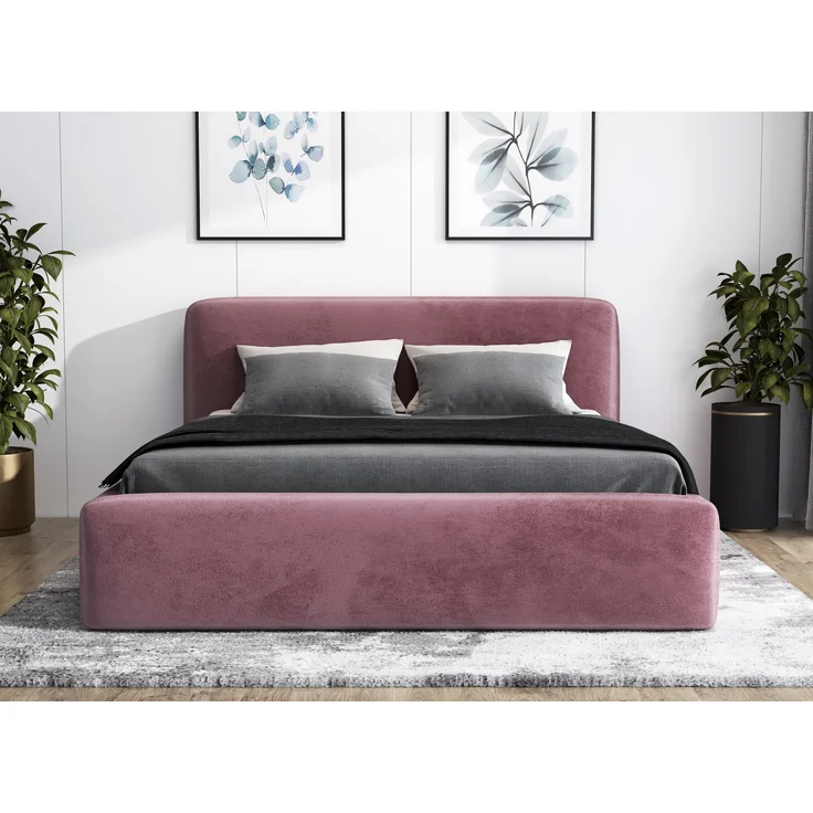 Polsterbett LUMO 120x200 mit Matratze, Bettkasten und Lattenrost. Farbe: Flamingo 14 – Bild 3