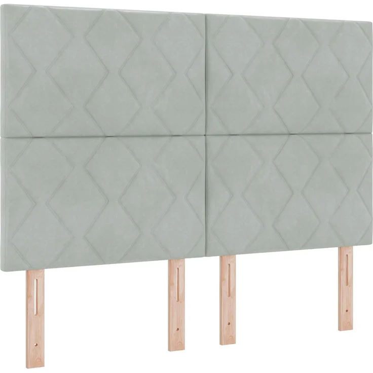vidaXL Ottoman Bett mit Matratze Hellgrau 140 x 200 cm Samt 3457797 – Bild 4