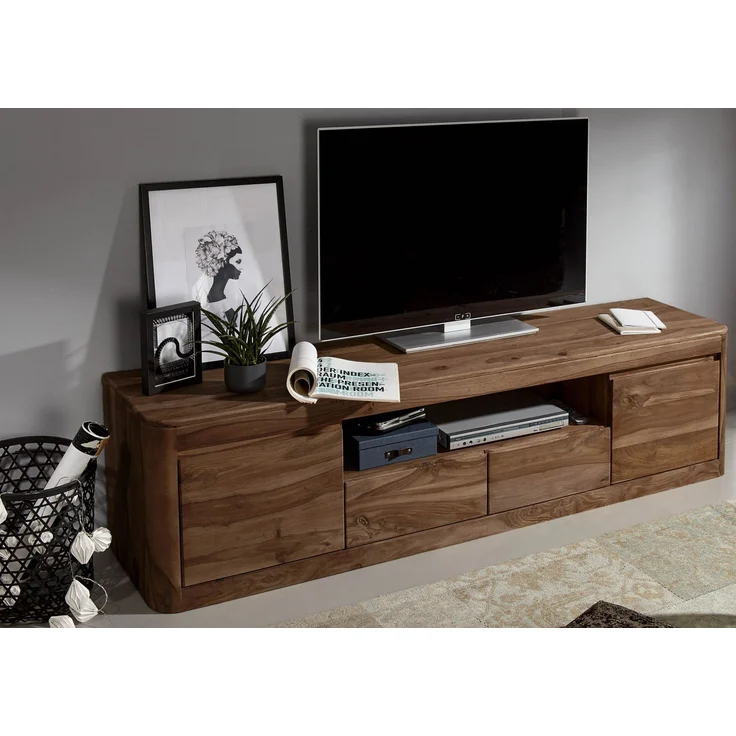 TV-Board Sheesham 200x45x50 smoked cherry gebeizt TORONTO #151 – Bild 2