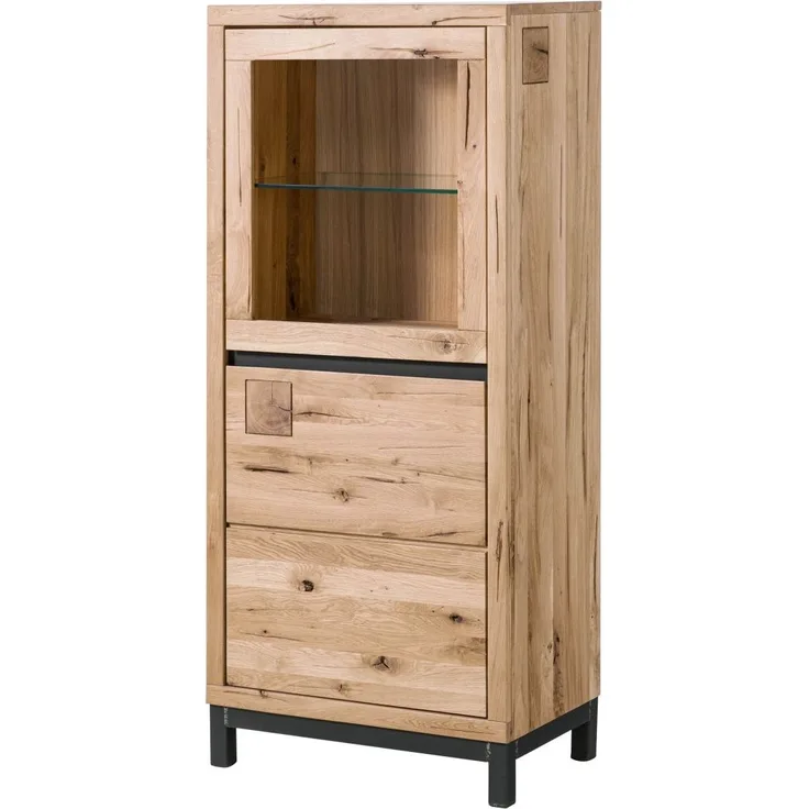Vitrine Wildeiche 65x40x148 bianco geölt VILLANDERS #204
