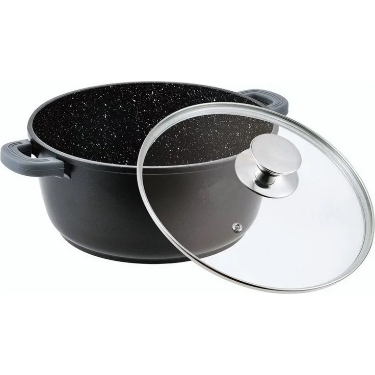 Kochtopf 'Cheffinger CF-DC28', Ø 28 cm, Aluguss, mit Glasdeckel, induktionsgeeignet, Kasserolle