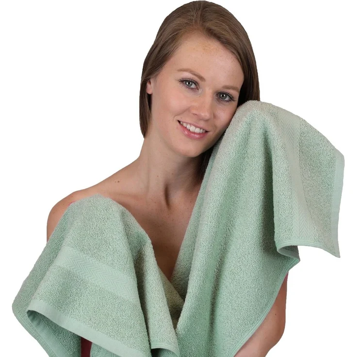 Betz Handtücher 6 Stück Handtuch Set 50 x 100 cm Premium Farbe heugrün/tannengrün, 100% Baumwolle (Set, 6-St) – Bild 2