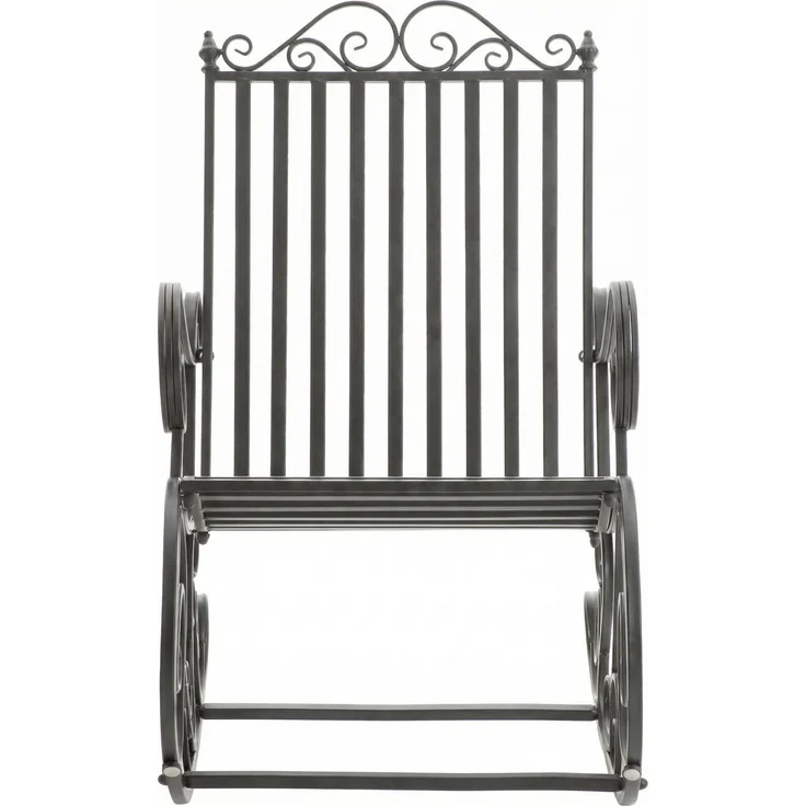 CLP Schaukelstuhl Relaxstuhl Smilla, wetterfest für Garten, Metallgestell,anthrazit – Bild 4