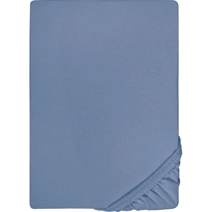 biberna Feinjersey-Spannbetttuch 0077144, blau, 1x 60x120 cm - 70x140 cm – Bild 5