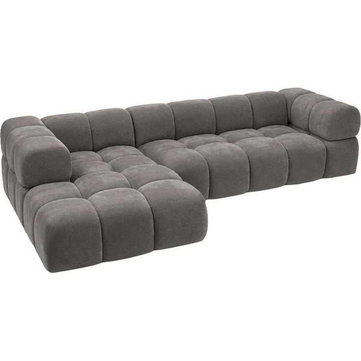 Kaiser Möbel Ecksofa L-Form im Veloursstoff Bluvel, AVERRO XL, Hochwertiger Veloursbezug,Modernes Design mit weichen Rundungen – Bild 3