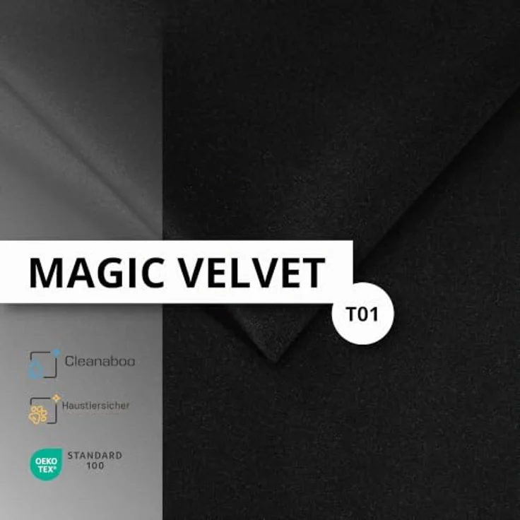 Muralo Polsterbett mit Bettkasten und Kopfteil, Metallgestell, Schwarz, 160x200 cm, Petproof Magic Velvet Stoff – Bild 9