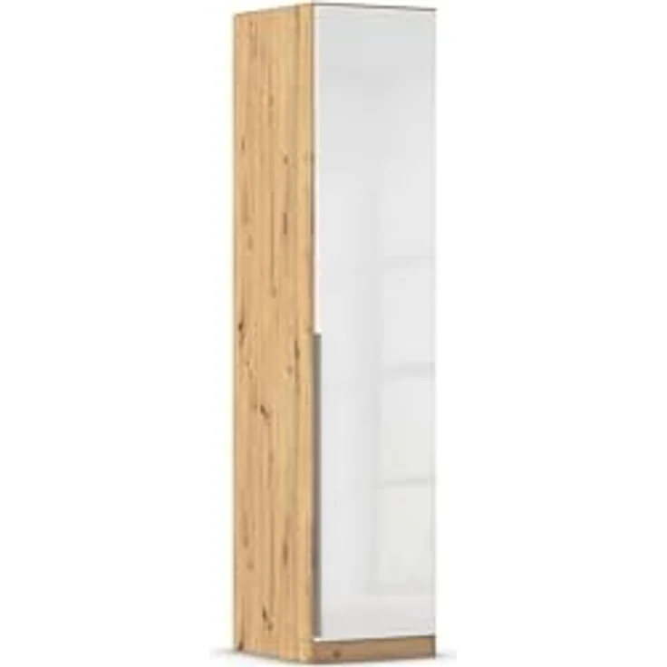 Rauch Möbel Alabama, Kleiderschrank für Schlafzimmer, Kinderzimmer, Wohnzimmer, Garderobe, Flur, 1-türig, mit Zubehör Basic, Farbe Weiß Hochglanz/Eiche Artisan, Holz, Breite 47 cm – Bild 2