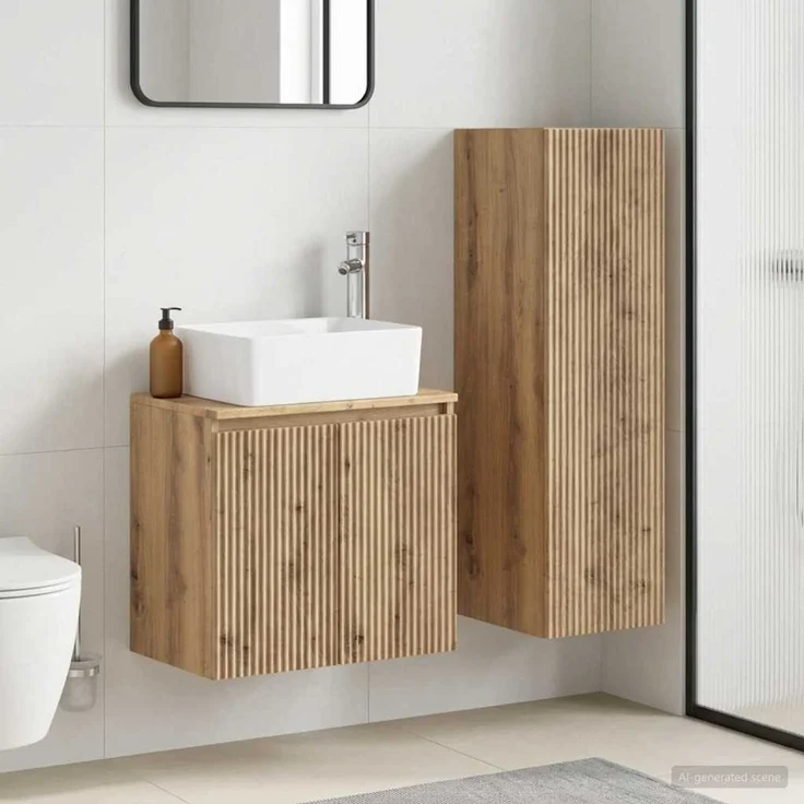 vidaXL Badezimmerschrank-Set 2 stk. Artisan-Eiche 33 x 34,5 x 100 cm 3406132 – Bild 1