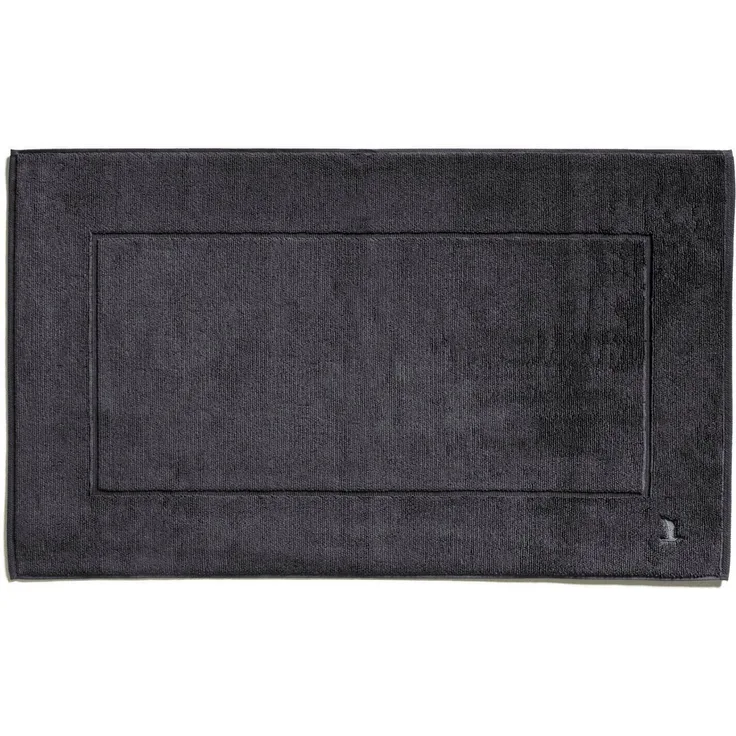 Möve Superwuschel Badteppich mit eingesticktem Logo, Baumwolle, Dark Grey, 60x100 cm