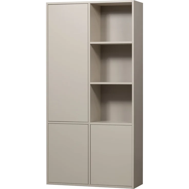 Schrank Meggy aus Kiefernholz, modern mit Push-to-Open, hellgrau, FSC-zertifiziert, 108 cm breit – Bild 1