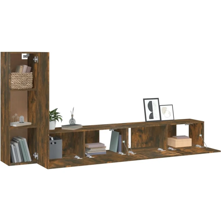 vidaXL 3-tlg. TV-Schrank-Set Räuchereiche Holzwerkstoff 3114323 – Bild 3