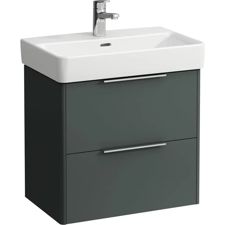 Laufen Base Waschtischunterschrank, 2 Schubladen, 570 x 360 x 530 mm, für Waschtisch H818959, H402212110, Farbe: Verkehrsgrau - H4022121102661