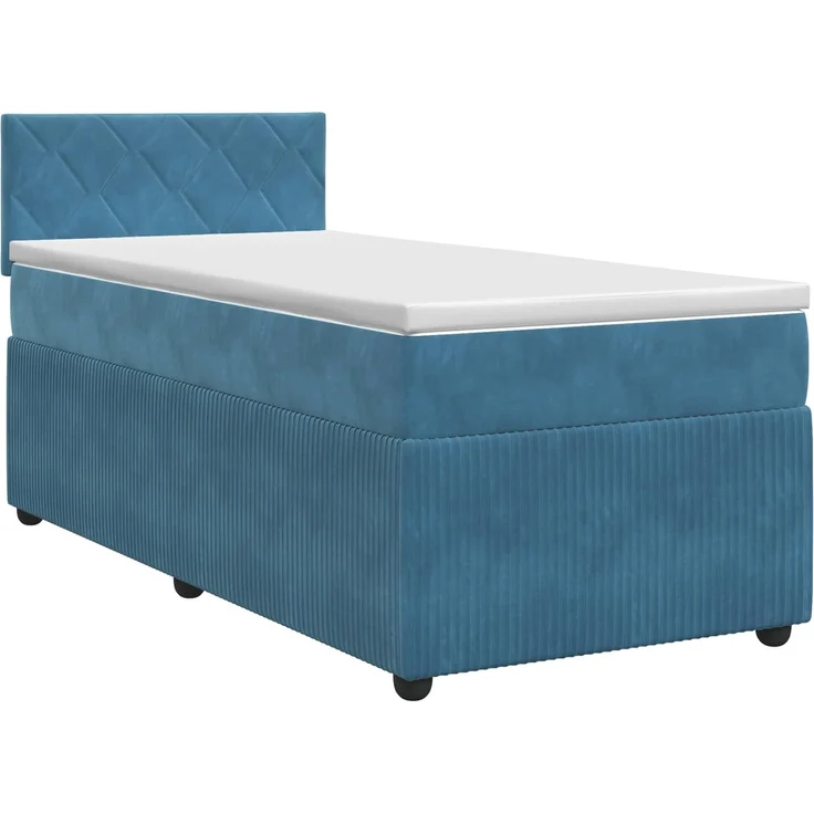 vidaXL Boxspringbett mit Matratze Dunkelblau 80 x 200 cm Samt 3451575 – Bild 2