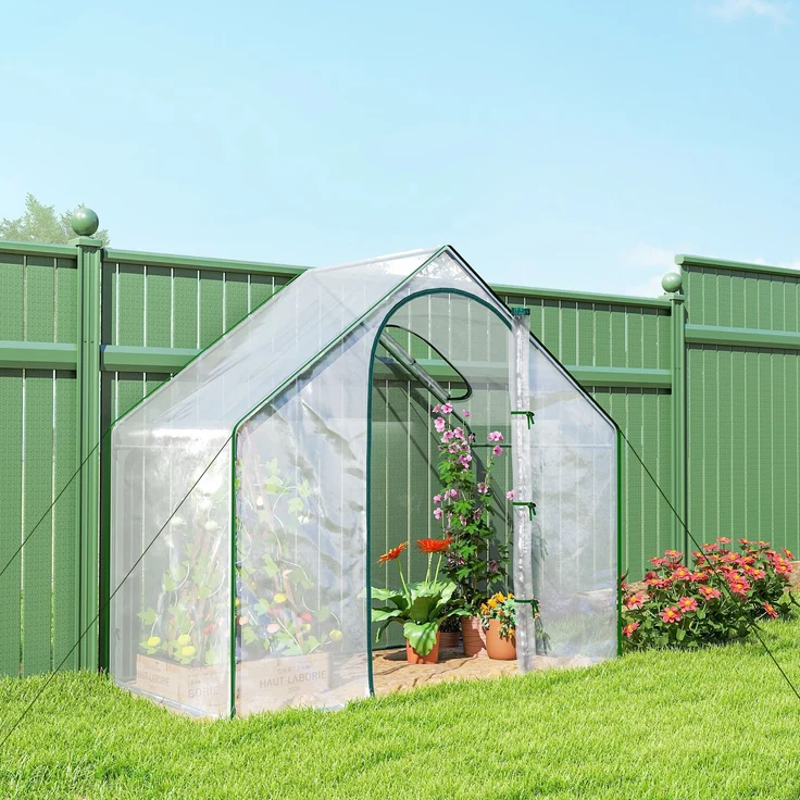 Outsunny Foliengewächshaus, Stahl, Kunststoff, Transparent, 180L x 100B x 168H cm – Bild 9