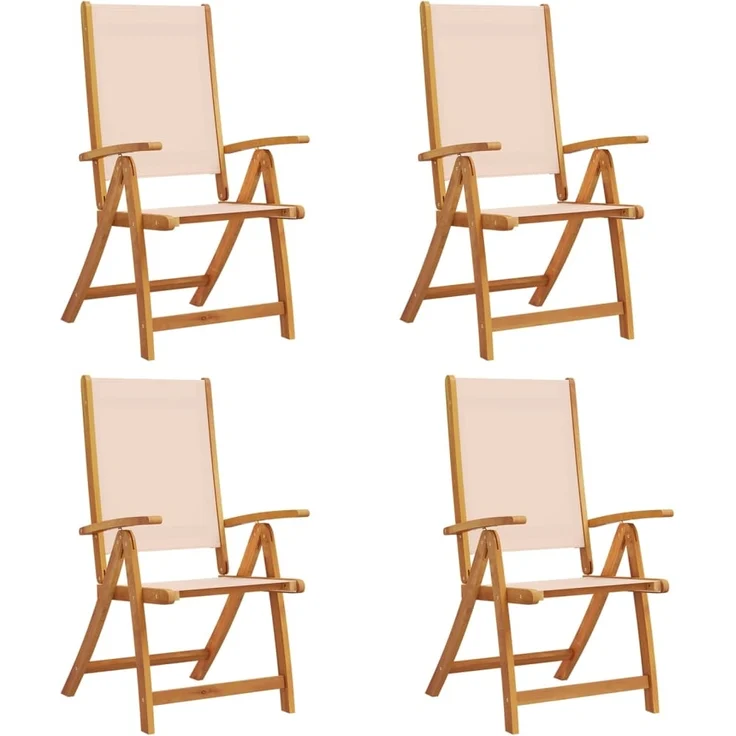 vidaXL Gartenstühle 4 Stk. Klappbar Massivholz Akazie und Textilene 3279235 – Bild 1