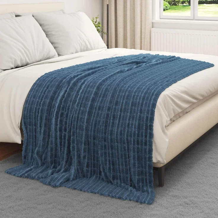 vidaXL Wohndecken 6 stk. Marineblau 200 x 150 cm 4,5 kg Fleece 42016958 – Bild 3