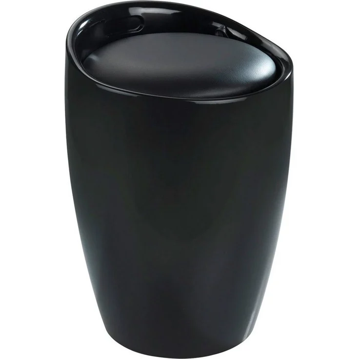 CANDY Hocker mit Waschfach, praktischer 2 in 1 Badesitz - 20 l, Schwarz, WENKO – Bild 1