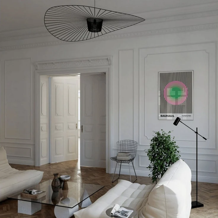 JUSTGOODMOOD Poster Bauhaus Abstrakte Kunst Grüner Kreis mit rosa Ringen auf schwarzen Str, (1 St) – Bild 4