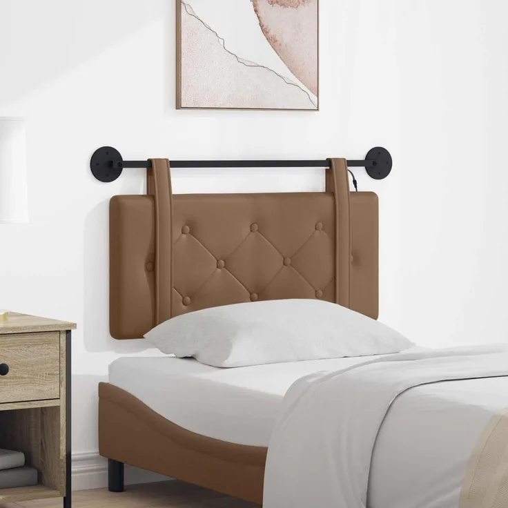 vidaXL Hängendes Kopfteil Mit LED Licht Cappuccino Kunstleder 5 x 90 x 55 cm Braun (Art-Nr 3424076)
