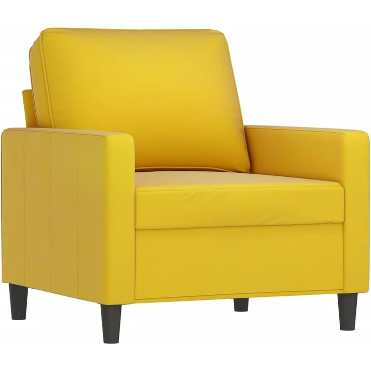 vidaXL Sessel mit Hocker Gelb 60 cm Samt 3201051 – Bild 3