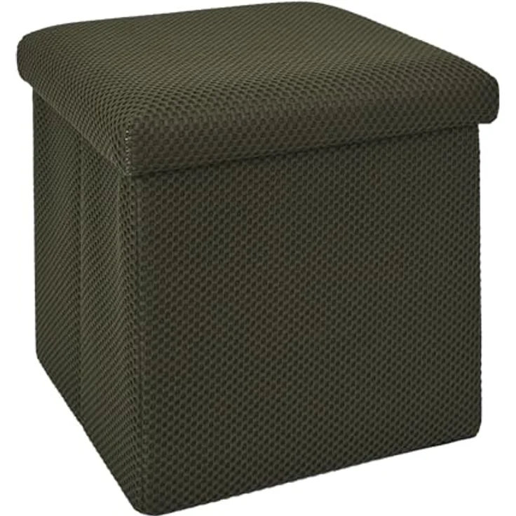 HOME DECO FACTORY, HD0507, Faltbare Ottoman-Truhe, modernes Design, multifunktional, praktische Aufbewahrung, optimaler Komfort, einfache Wartung, Khaki, 38x38 cm – Bild 1