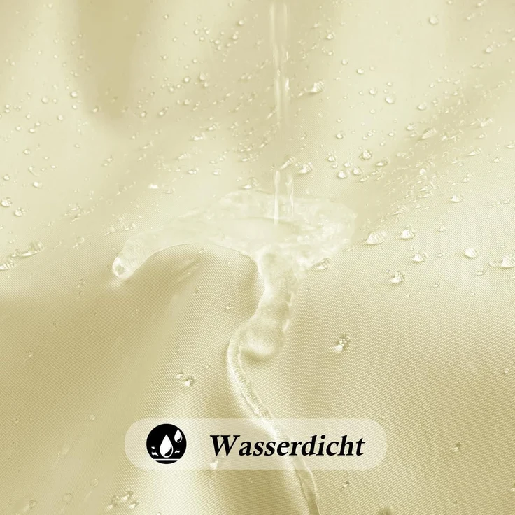 Duschvorhang Beige 180x200 cm Textil Polyester Wasserdicht Waschbar – Bild 4