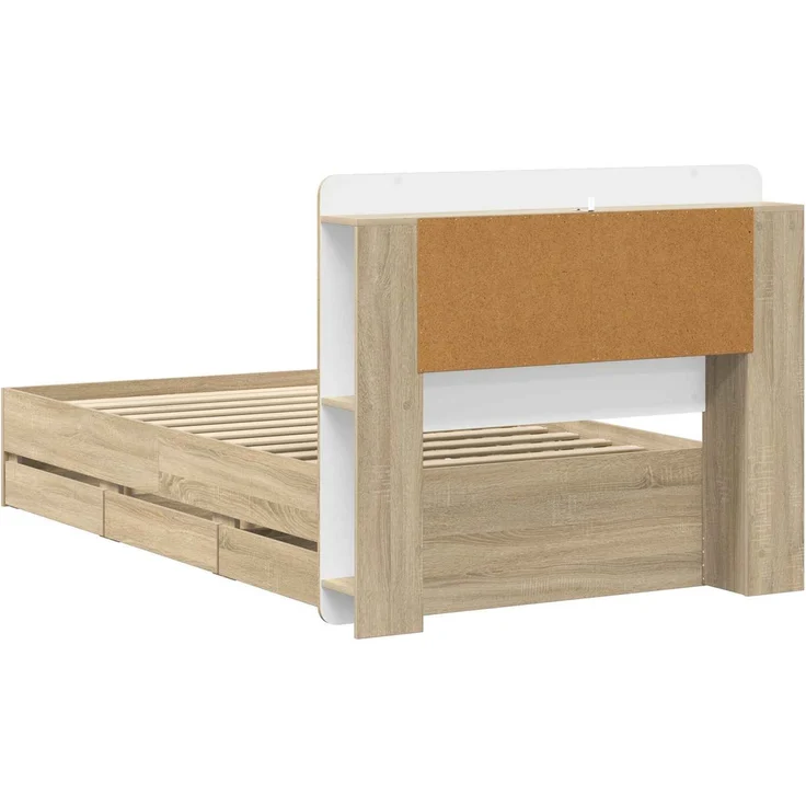 vidaXL Bettgestell mit Stauraum und Kopfteil Sonoma-Eiche 80 x 200 cm 3434002 – Bild 6