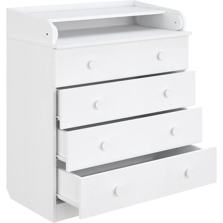 Wickelkommode 800 Shefa Kids, weiß, mit abnehmbarem Wickelaufsatz, 4 Schubladen, Spanplatte, 80x48x92cm – Bild 3